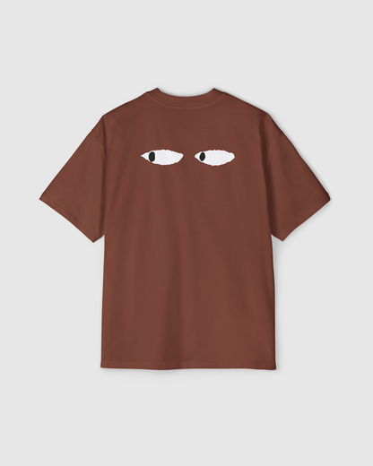 Heavy Oversized Tee - Cute Eyes Print